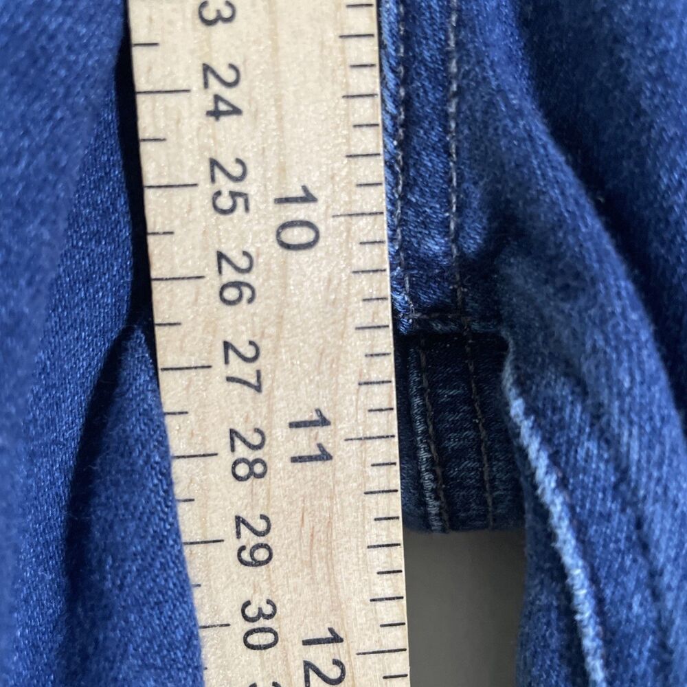 Paige Women's Genevieve High Waisted Flare Leg Jeans Size 32 Blue Dark Wash - Picture 6 of 9